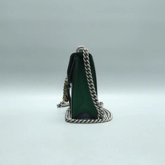 GUCCI Dionysus Green Leather Shoulder Bag 924-012525 - Picture 3 of 12